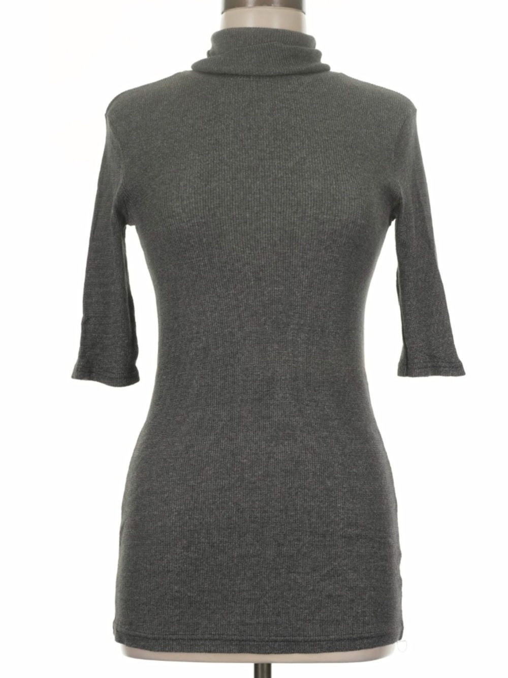 Michael Stars Ribbed shimmer Charcoal Turtleneck - OSFM